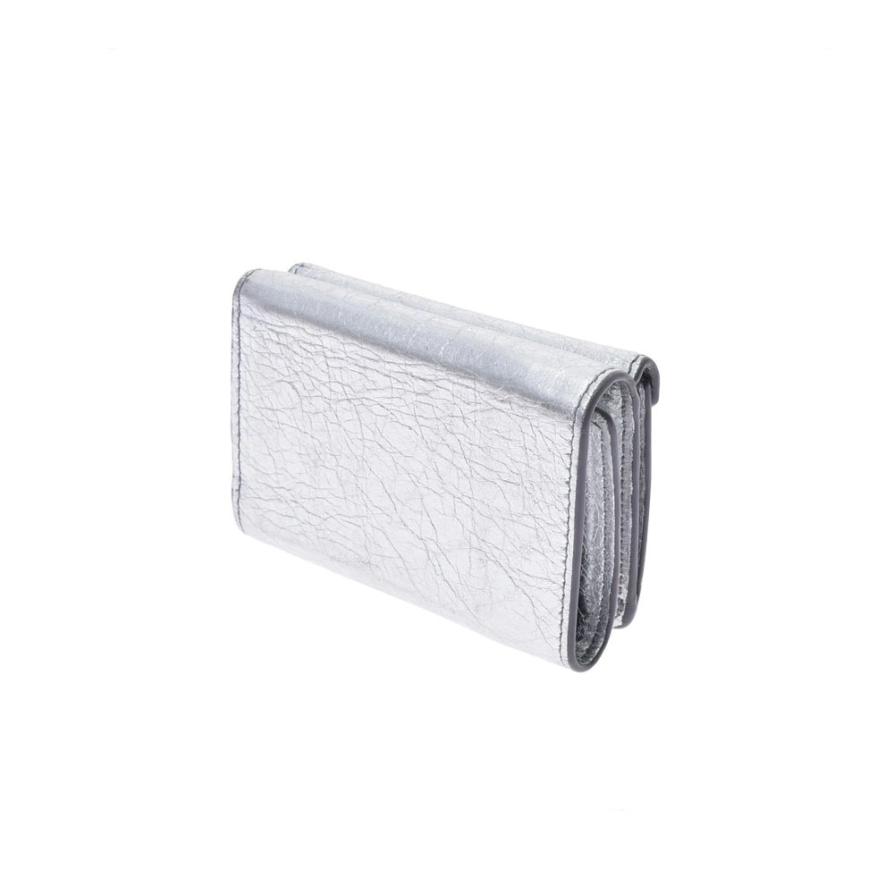 Balenciaga Calf Paper Wallet fold Silver Tri